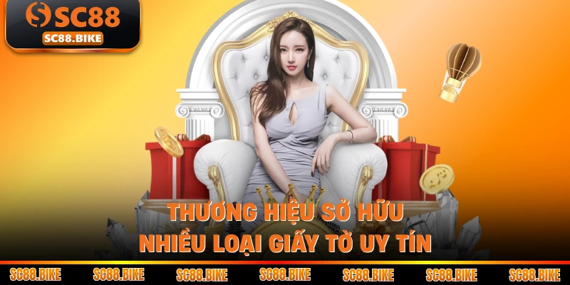 Thương hiệu sở hữu nhiều loại giấy tờ uy tín